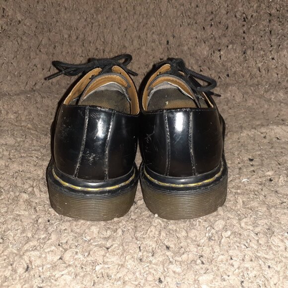 DR. MARTENS-DOCS-1461-AW004-Vintage-Black Smooth Shiny Leather-Sz 37/6-Very Good - Picture 6 of 8